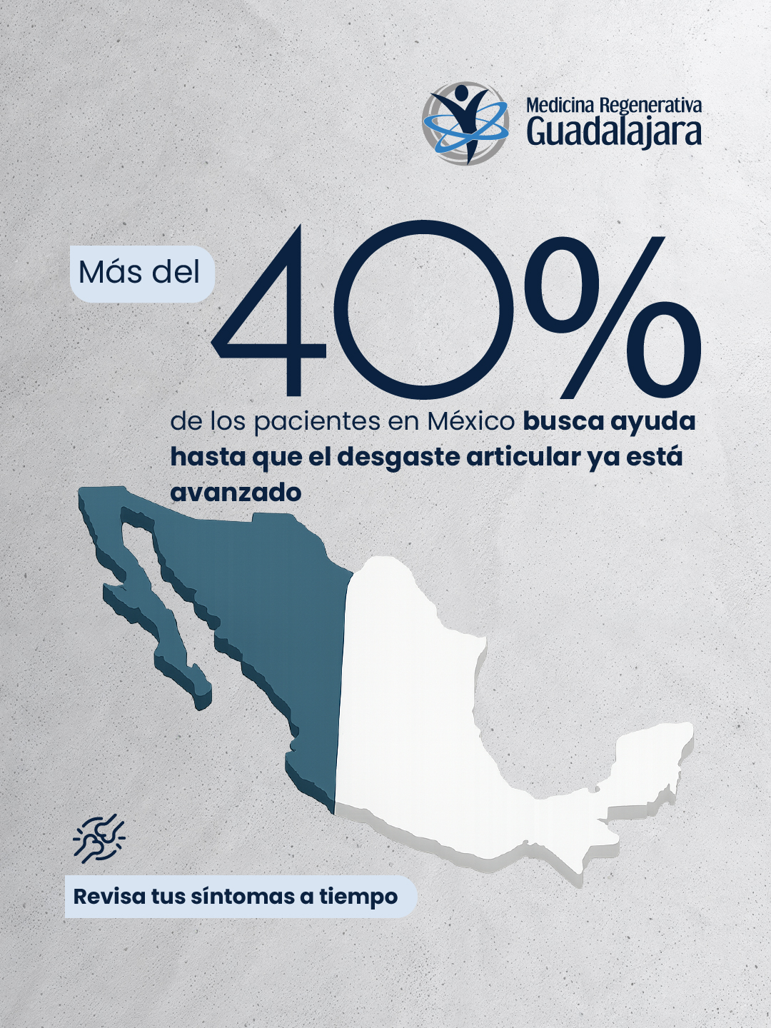 Más del 40% de los pacientes en México busca ayuda cuando el desgaste articular ya está avanzado