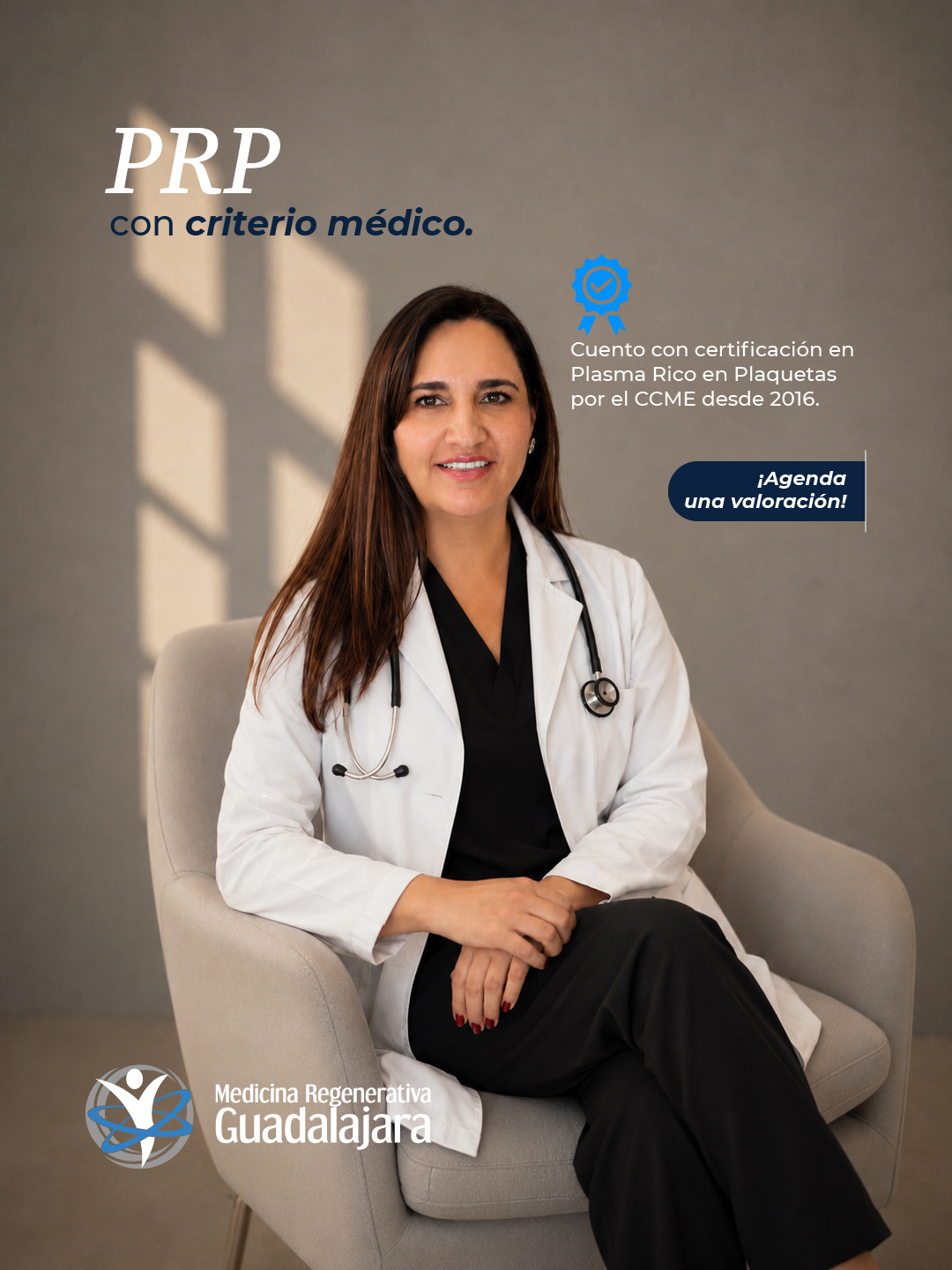 PRP con criterio médico: la Dra. Andrea Pintor cuenta con certificación en plasma rico en plaquetas por el CCME desde 2016