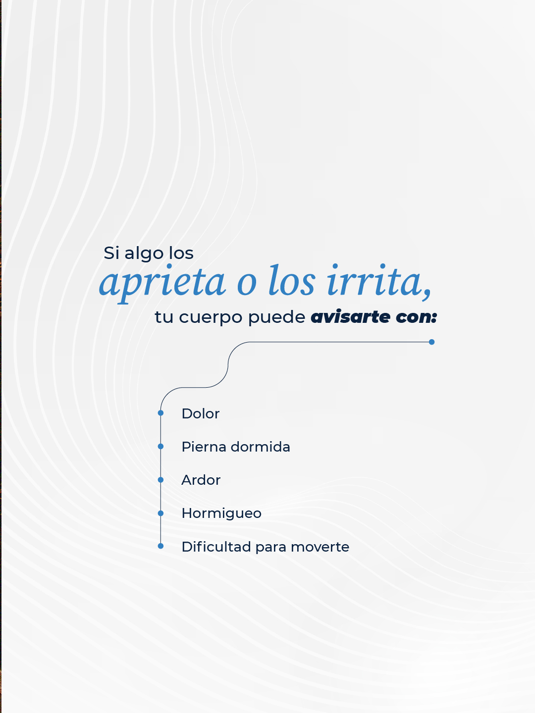 Si algo aprieta o irrita el nervio, tu cuerpo puede avisarte con dolor, pierna dormida, ardor, hormigueo o dificultad para moverte